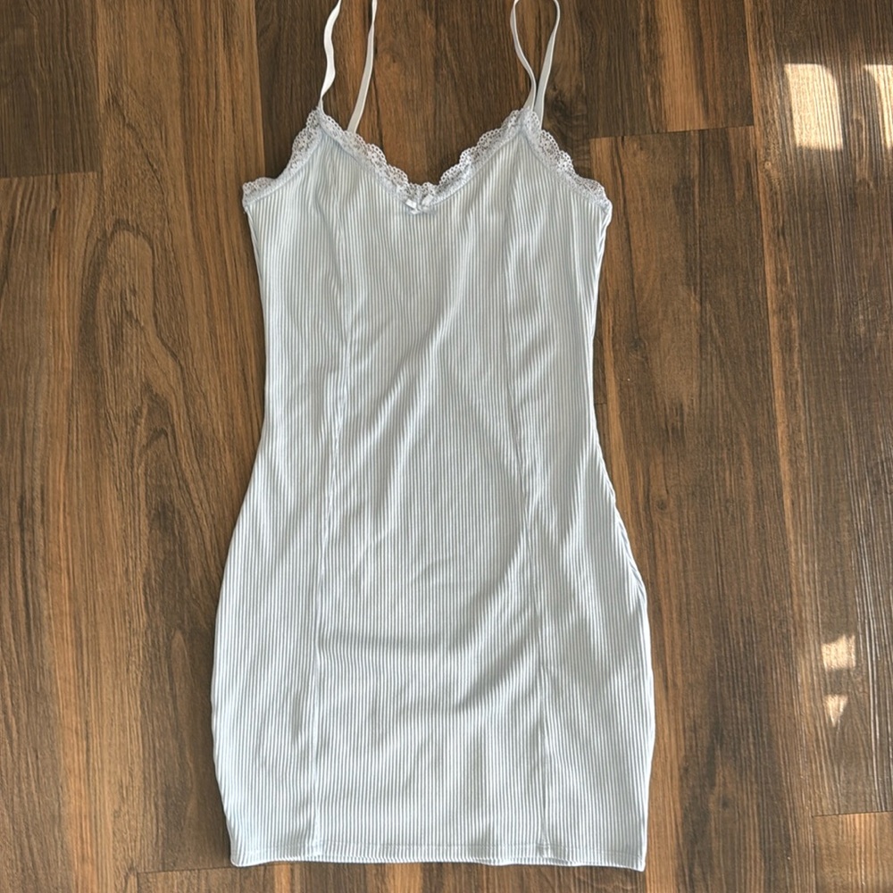 H&M Fitted Baby Blue Dress